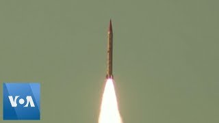 Pakistan Tests NuclearCapable Ballistic Missile [upl. by Olatha]