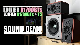 Edifier R1700BTs vs Edifier R1700BTs  T5 subwoofer  Sound Cmparison [upl. by Nagel607]