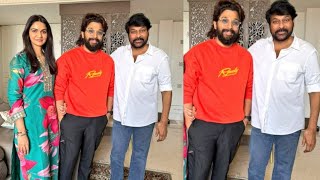 Allu Arjun Meets Chiranjeevi At RamCharan House  Chiranjeevi  Viswambara [upl. by Ecinnej]