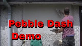 HOW I PATCH DRY DASH RENDERROUGHCASTPEBBLE DASH DEMO PART 2 [upl. by Wie188]