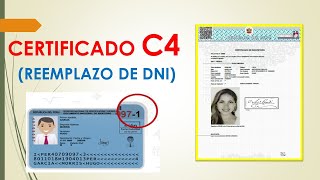 Cómo tramitar el Certificado C4 Certificado de DNI  Reniec por Internet [upl. by Atikram92]