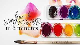 Learn to Paint Watercolor in 5 Minutes  Easy Beginner Watercolor Lesson [upl. by Eibrab937]