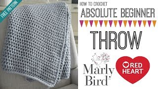 How to Crochet Beginner Crochet Throw Right Handed [upl. by Farrington]