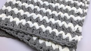 Crochet Trendy Baby Blanket Tutorial [upl. by Tildy]