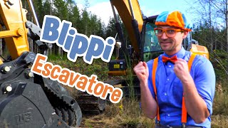 Blippi alla scoperta ellescavatore  BLIPPI video per bambini  Moonbug Kids Cartoni Animati [upl. by Auoy]