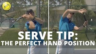 Tennis Serve Tip The Perfect Hand Position For More Power [upl. by Garrik19]