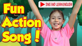 Childrens English Learning  Songs with Lyrics and Actions Hands in the Air [upl. by Grussing]