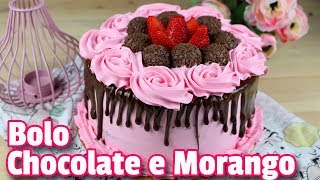 Bolo de Chocolate e Morango  Como Fazer Bolo de Chocolate e Morango  Cakepedia [upl. by Latsyk]