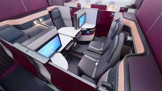 Worlds best Business Class Qatar Airways Qsuite A350 from Frankfurt to Doha AMAZING [upl. by Yarak]