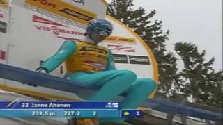 Janne Ahonen  240m crash  Planica 2005 [upl. by Nutter390]