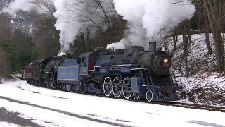 RampN 425 and CNJ 113 Double Header Steam  Minersville Santa Claus Train Rides 2014 [upl. by Bernardi]