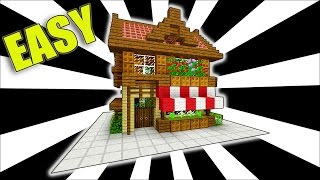 Minecraft How To Make a Shop  Easy Starter House Tutorial [upl. by Aretahs]