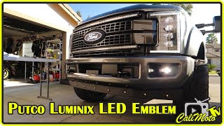 2019 Ford Super Duty F250 Platinum Putco Luminix LED Front Ford Emblem Install [upl. by Calida]