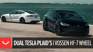 Dual Plaids  Tesla Model X amp S  Vossen HF7 [upl. by Jesus]