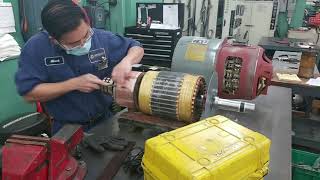 DC Motor Repair Commutator Work [upl. by Ameerak]