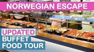 Norwegian Escape NCL UPDATED Garden Cafe Buffet Food Tour [upl. by Ogilvie]