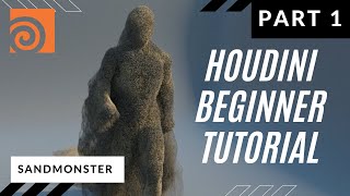 Houdini Beginner Tutorial Sandmonster  Part 1 [upl. by Ynattirb389]