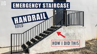 Metal Emergency Staircase Handrail Build  JIMBOS GARAGE [upl. by Nailuj]