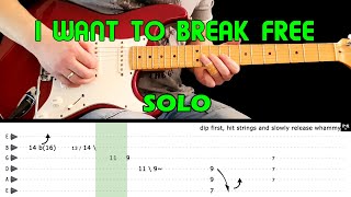 I WANT TO BREAK FREE  Guitar lesson  Guitar solo with tabs amp EXTRA slow lesson  Queen [upl. by Ellata477]