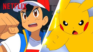 Ash amp Pikachus Epic Battle Moments  Pokémon Journeys  Netflix After School [upl. by Power]