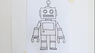 How to draw cartoon robot [upl. by Airalav117]