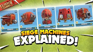 All 5 Siege Machines Explained  Basic to Advanced Guide Clash of Clans [upl. by Lansing]