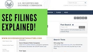 SEC Filings Explained Overview of 10 K 10 Q 8K And More [upl. by Ettolrahc]