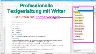 Professionelle Textgestaltung mit Writer  LibreOffice 71 GermanDeutsch [upl. by Hilar]