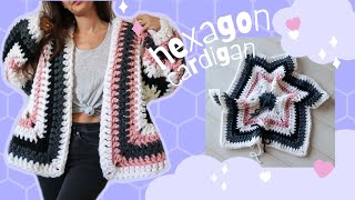 Super Chunky Hexagon Cardigan \\ Free Crochet Pattern 💕 [upl. by Adnilrem]