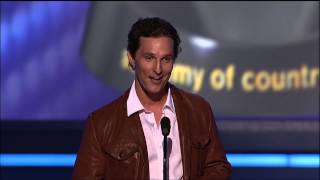 Matthew McConaughey Carrie Underwood amp George Straits Boots  ACM Awards [upl. by Haerr654]