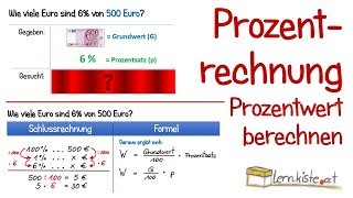 Prozentrechnung  Berechnung des Prozentwertes [upl. by Jorgan]