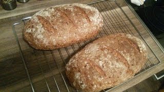 Brot backen BIO Vollkornbrot mit Dinkel und Roggenmehl [upl. by Nelloc658]