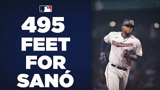 495 FEET Miguel Sanó launches the longest homer of the season so far [upl. by Wolliw504]