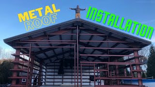 Steel Building Construction Metal Roof Installation 015 [upl. by Lareena730]