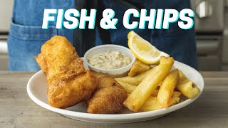 Crispy Homemade FISH AND CHIPS Recipe [upl. by Ahsiakal]