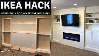 IKEA Billy Bookcase Hack  DIY BuiltIn Shelves [upl. by Keviv946]