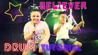 Believer  Imagine Dragons  Drum Tutorial  BATERÍA PARA NIÑOS [upl. by Ecnatsnoc]