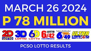 Lotto Result March 26 2024 9pm PCSO [upl. by Drofdeb463]