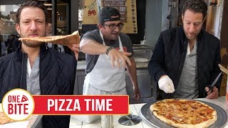 Barstool Pizza Review  Pizza Time Brooklyn Bonus Slice at Di Fara [upl. by Alexandro884]