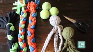 Fix This Make your dog a new toy using old tshirts [upl. by Gottwald]