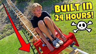 BUILT BACKYARD ROLLER COASTER IN 24 HOURS DERAILED [upl. by Wescott528]