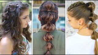 3 Cute BUBBLE BRAiD Hairstyles for Spring  Boho Hairstyles [upl. by Ayocat]