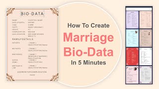 Best Online marriage biodata maker Websites  Create Your Free biodata🔥  Create marriage biodata [upl. by Isoj]