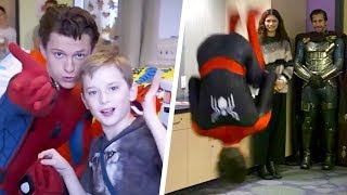 Tom Holland BACKFLIPS During Children’s Hospital Visit [upl. by Mishaan]