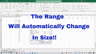 How To Make A Dynamic Named Range in Excel The Size of The Range Will Automatically Change [upl. by Faustena]