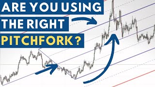 Precision Pitchfork Trading Andrews Pitchfork vs Schiff Pitchfork [upl. by Amary]