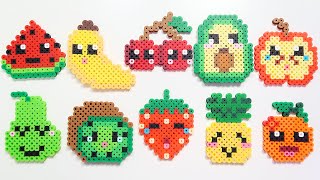 10 Easy Perler Bead DIY Fruits Keychains amp Magnets [upl. by Opalina627]