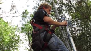 Gin pole tower assembly Rohn 25 tower installation Pulley system [upl. by Bakerman805]