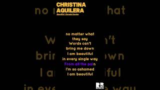 Christina Aguilera  Beautiful  Karaoke Version [upl. by Atnad351]