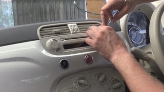 Radio Removal Fiat 500 20072013  JustAudioTips [upl. by Polky]